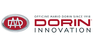 The logo for dorin innovation is red and white and says officine mario dorin since 1918.