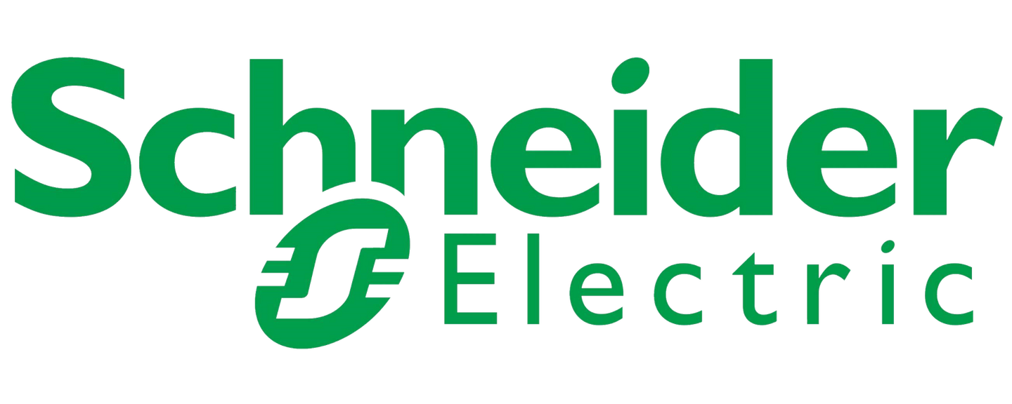 The schneider electric logo is green and white on a white background.
