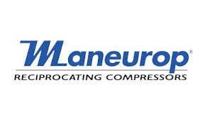 A blue and white logo for maneurop reciprocating compressors