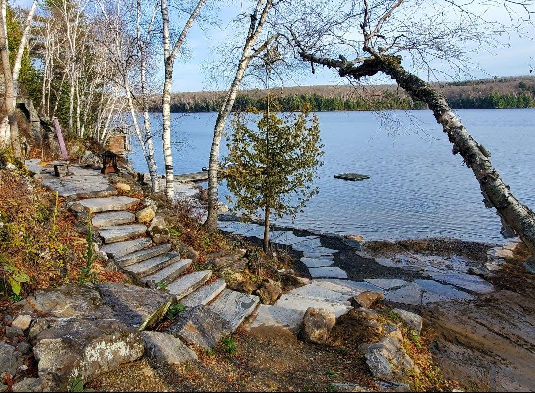 Granite slab steps, walkways and patios
