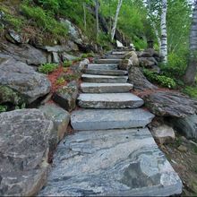 Granite slab steps, walkways and patios