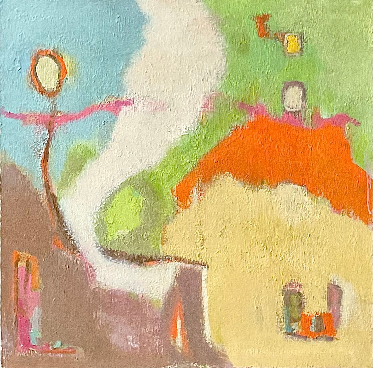 Contemporary abstract oil painting by Michael Holmes based on simple figurative imagery 