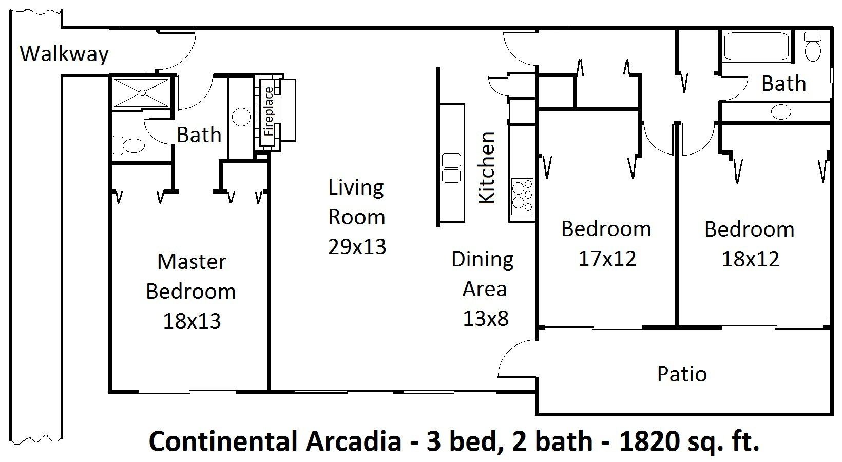 Continental Arcadia 1820 Floor plan