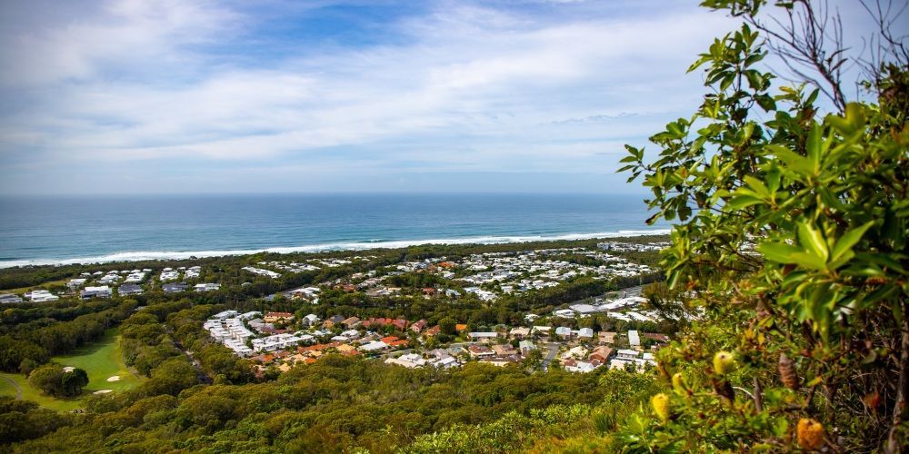 Aerial View Of A Coastal Town With Ocean — Superstretch300 Limousines In Coolum, QLD