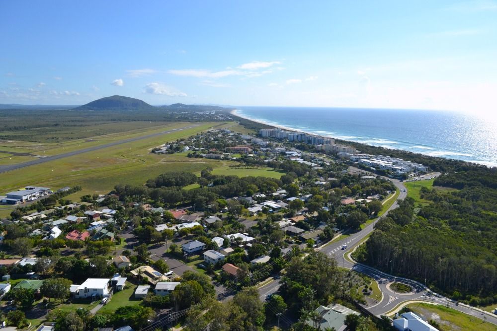 Aerial View Of Coastal Town, With Houses — Superstretch300 Limousines In Coolum, QLD