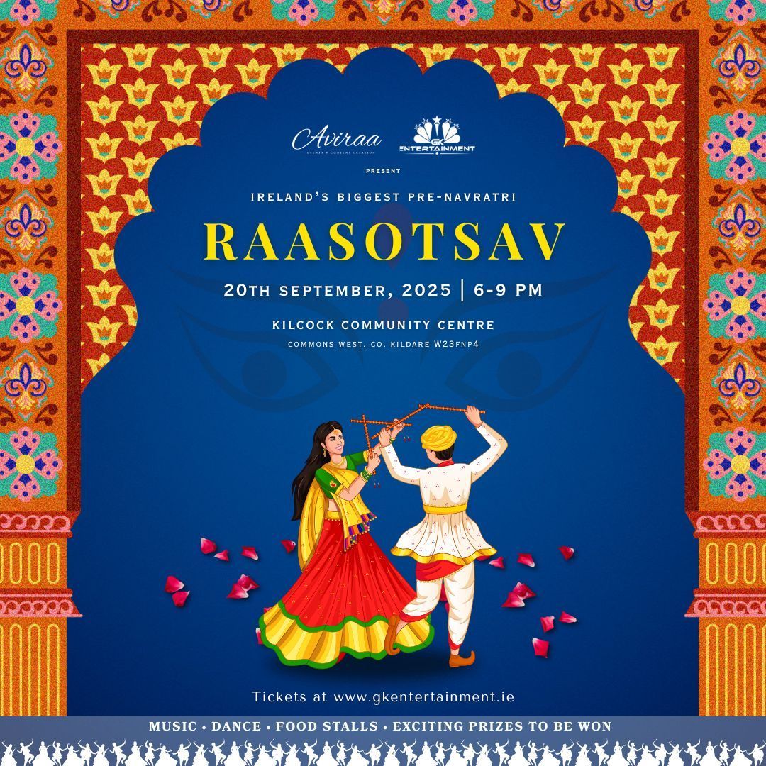 Raasotsav – A Family Pre-Navratri Event by GK Entertainment & Aviraa. Sept 20, 2025 | 5–9 PM | Kilco