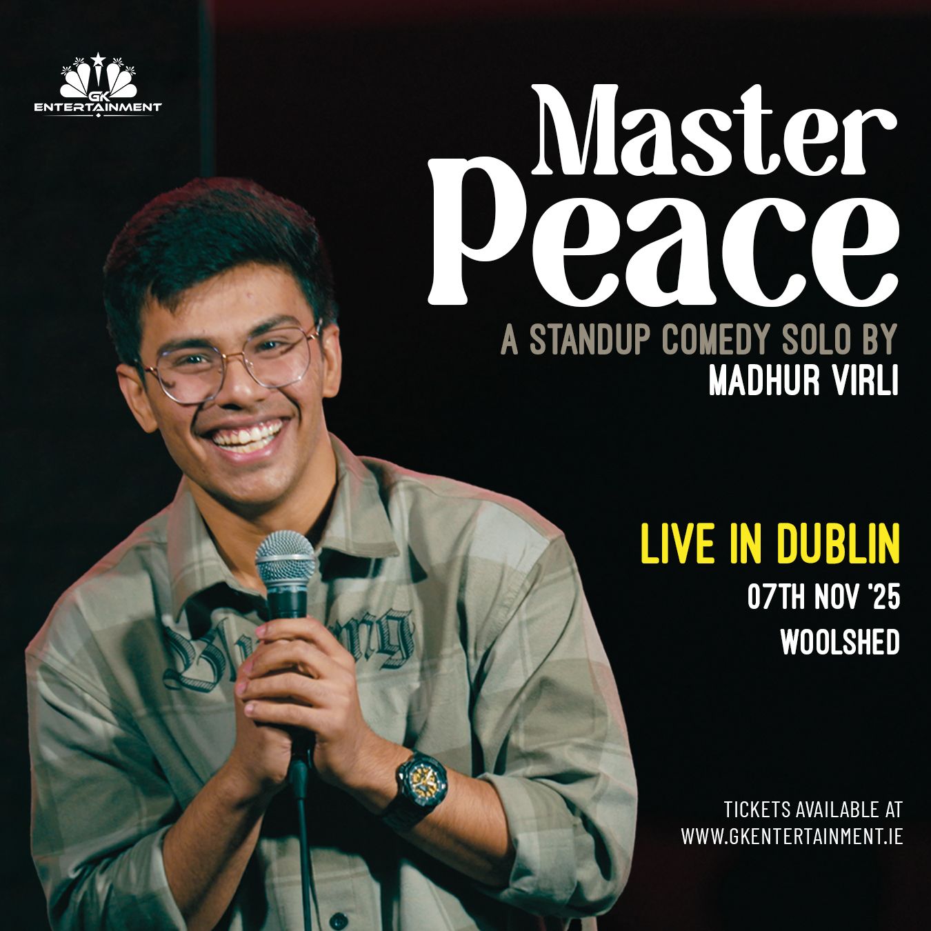 Madhur Virli stand-up comedy live in Dublin, presented by GK Entertainment