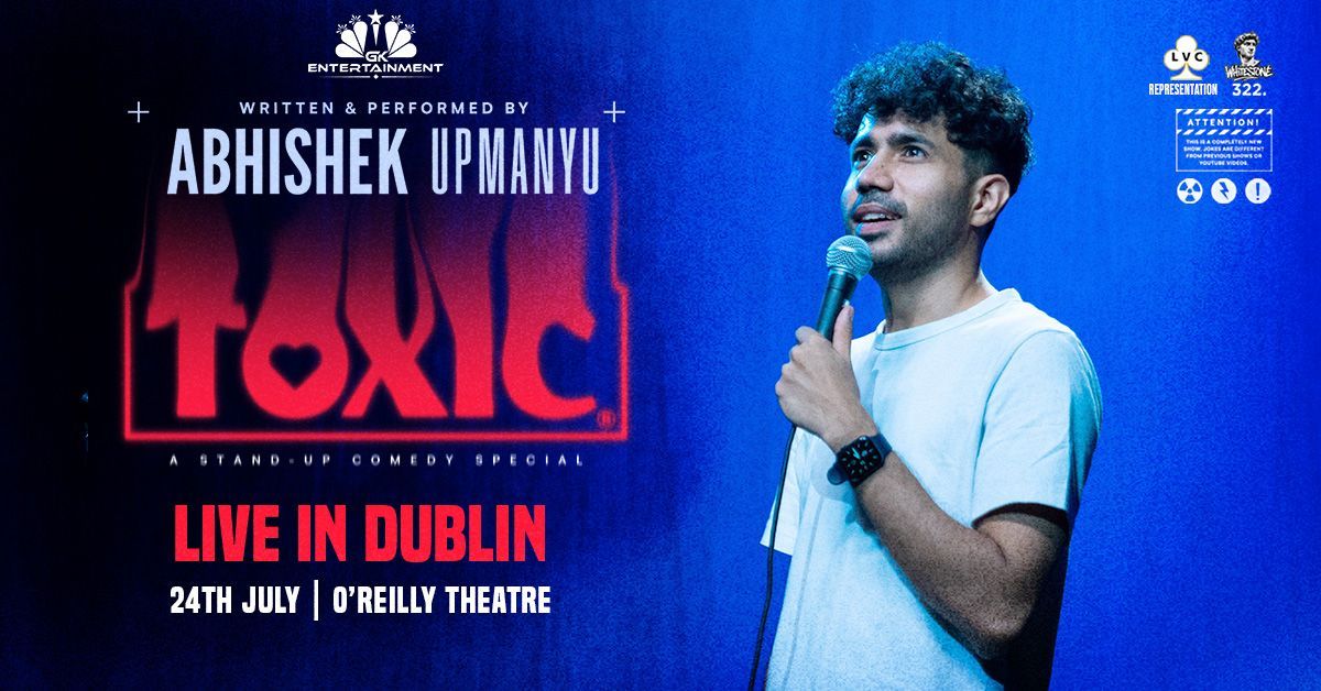 Abhishek Upmanyu brings his new show Toxic to Dublin on 24 July 2026 at O’Reilly Theatre. Book tickets now for a night of top stand-up comedy.