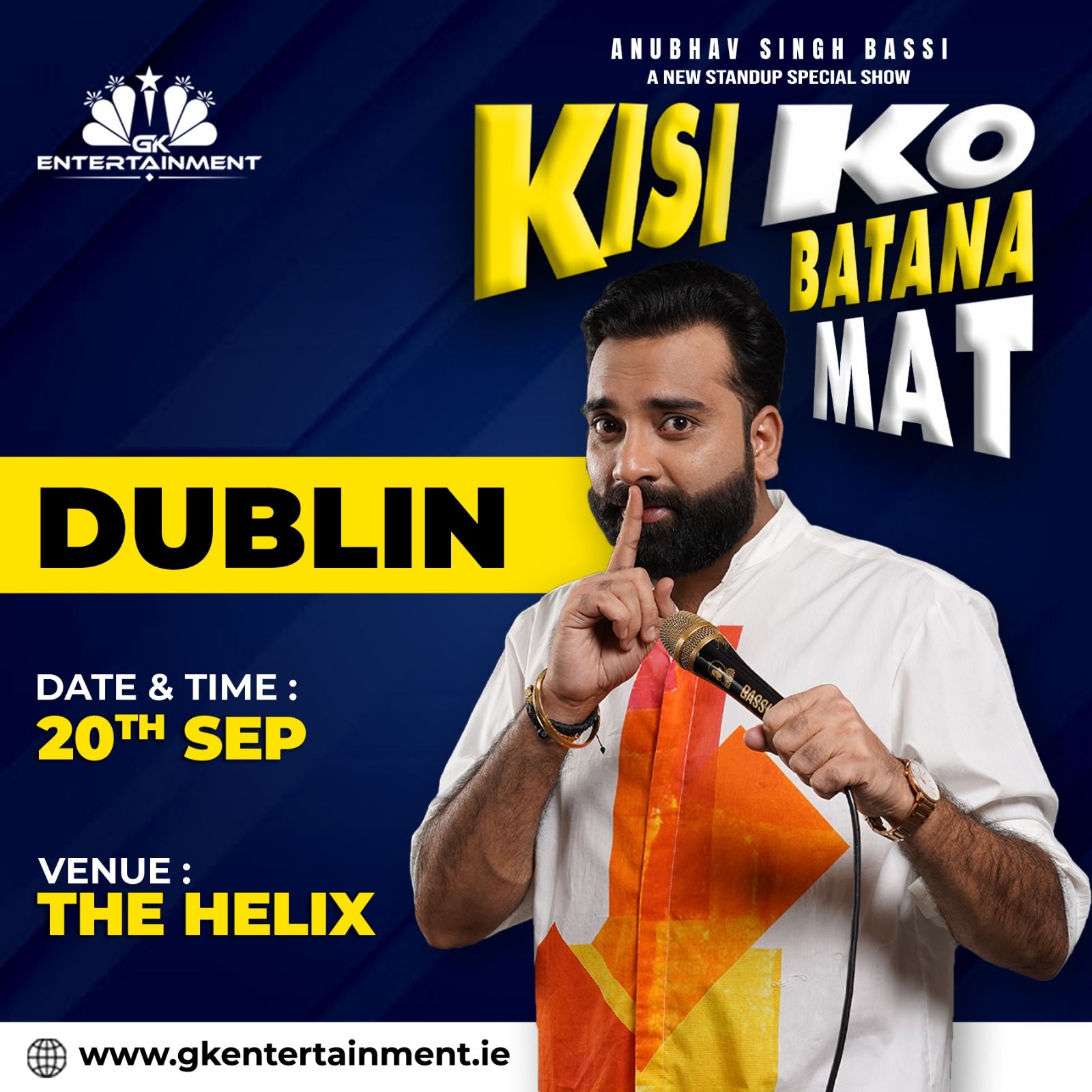 Anubhav Singh Bassi returns to Dublin stand-up show, 