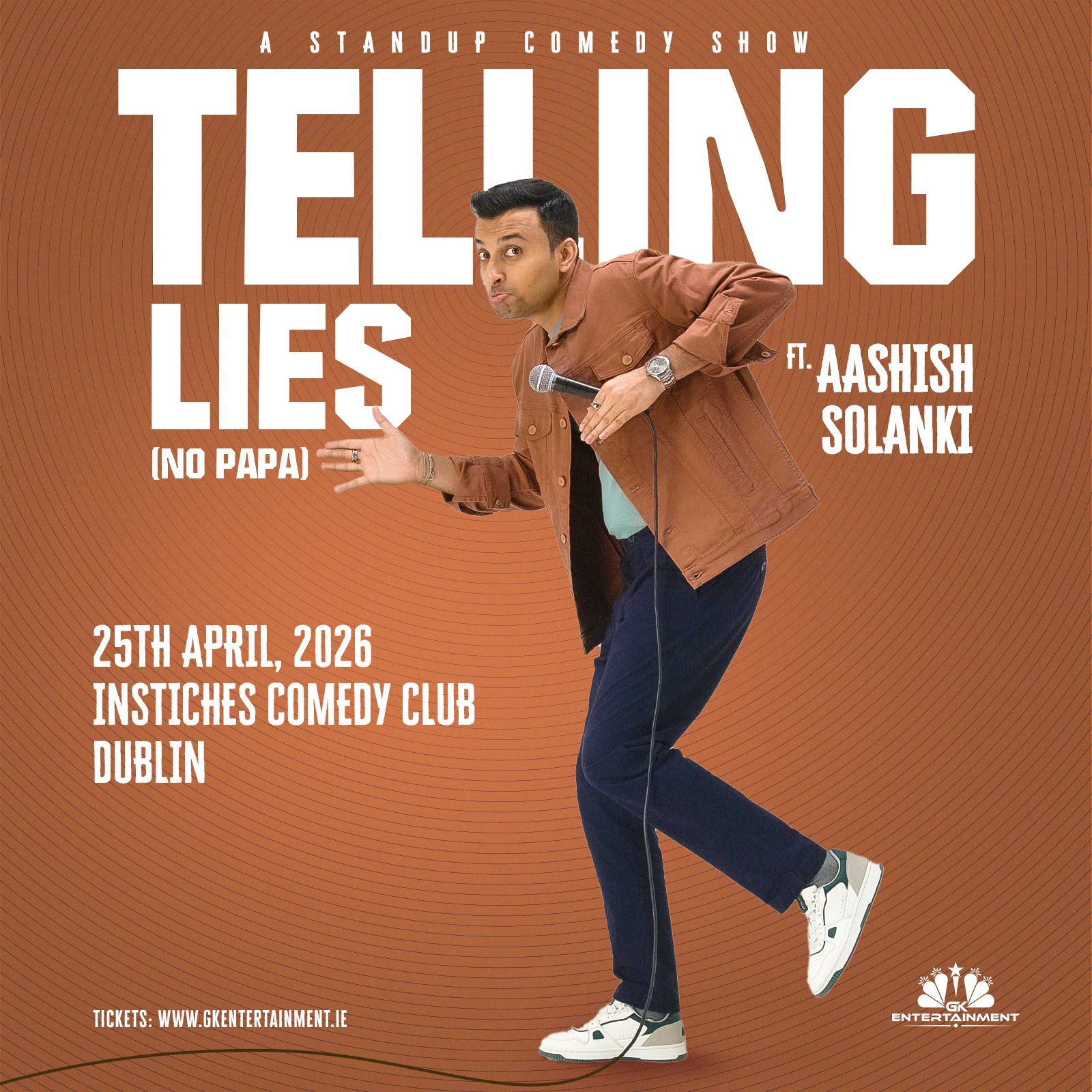 Aashish Solanki brings his new Hindi stand-up show “Telling Lies (No Papa)” to Dublin on 25 April 2
