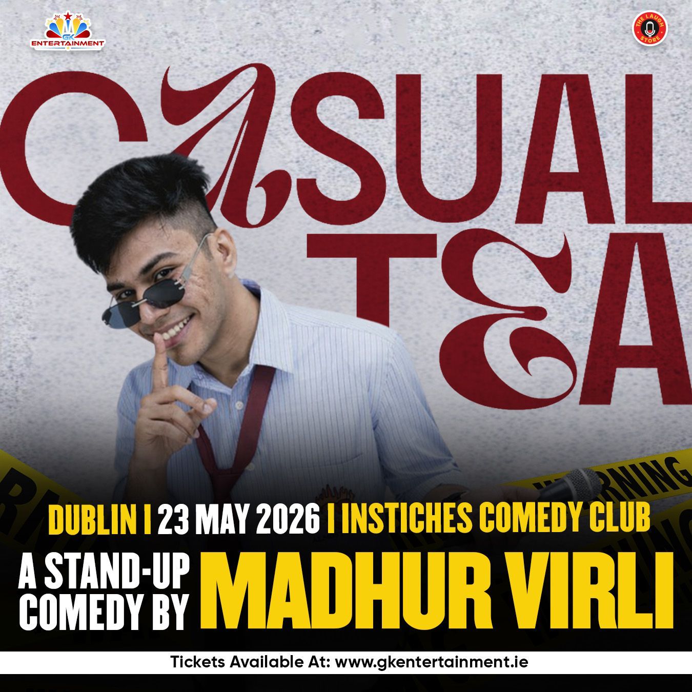Madhur Virli brings Casual Tea to Dublin! Live stand-up comedy at InStitches Comedy Club on 23 May 2