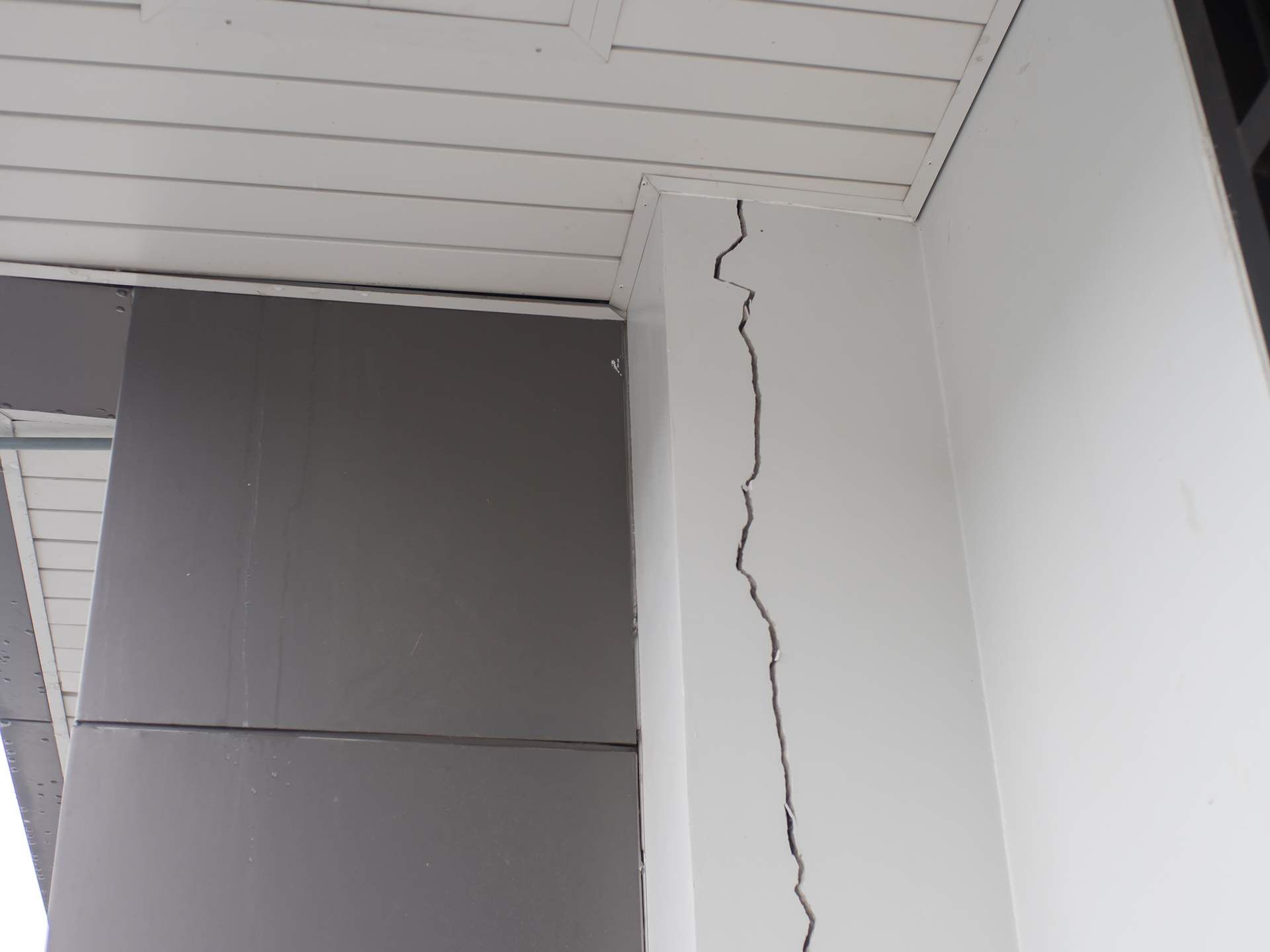 Crack in the wall of a home