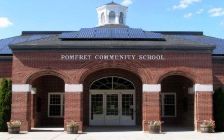 Photo of the front entrance of Pomfret Community School 