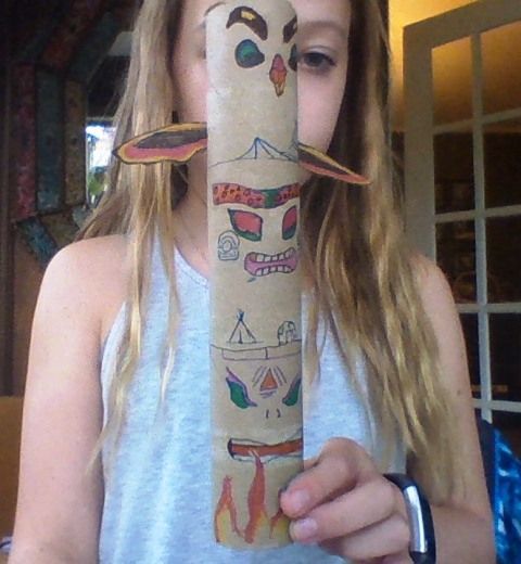 Grade 5 art work - totem pole