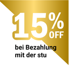 15 % Cashback bei Bezahlung mit StuCard (schwarz) 