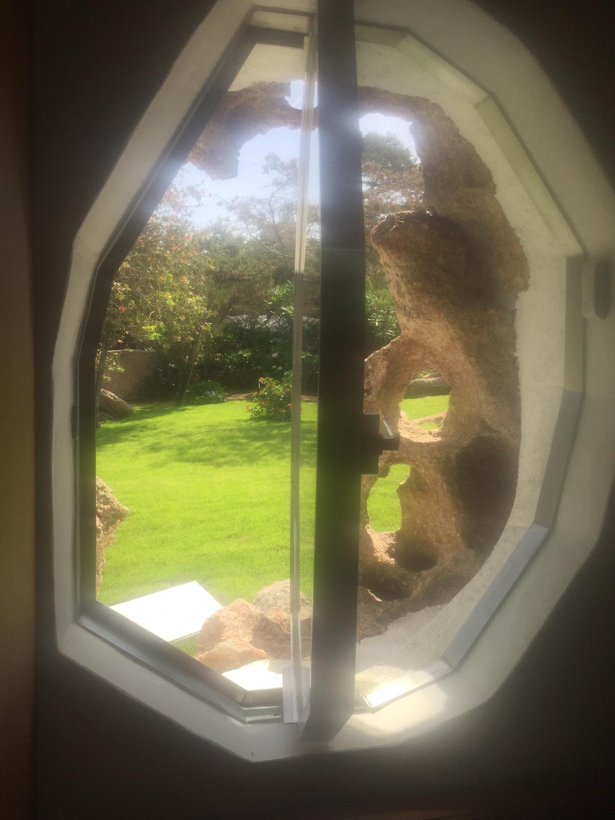 stainless steel bathroom window