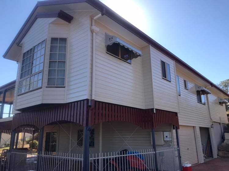2 Storey House With Beige and Burgundy Exterior Paint   - Exterior Painting in Toowoomba, QLD