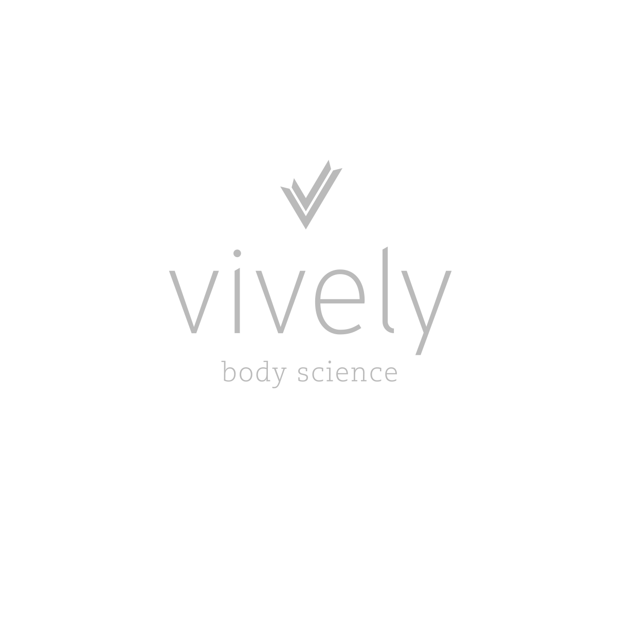 A logo for vively body science with a check mark on it.