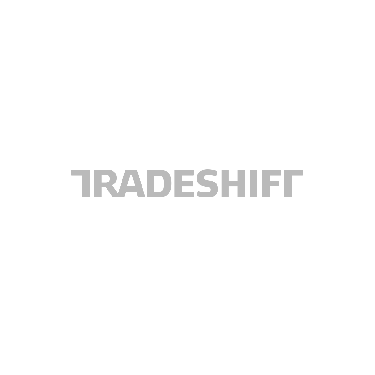 The tradeshift logo is on a white background.