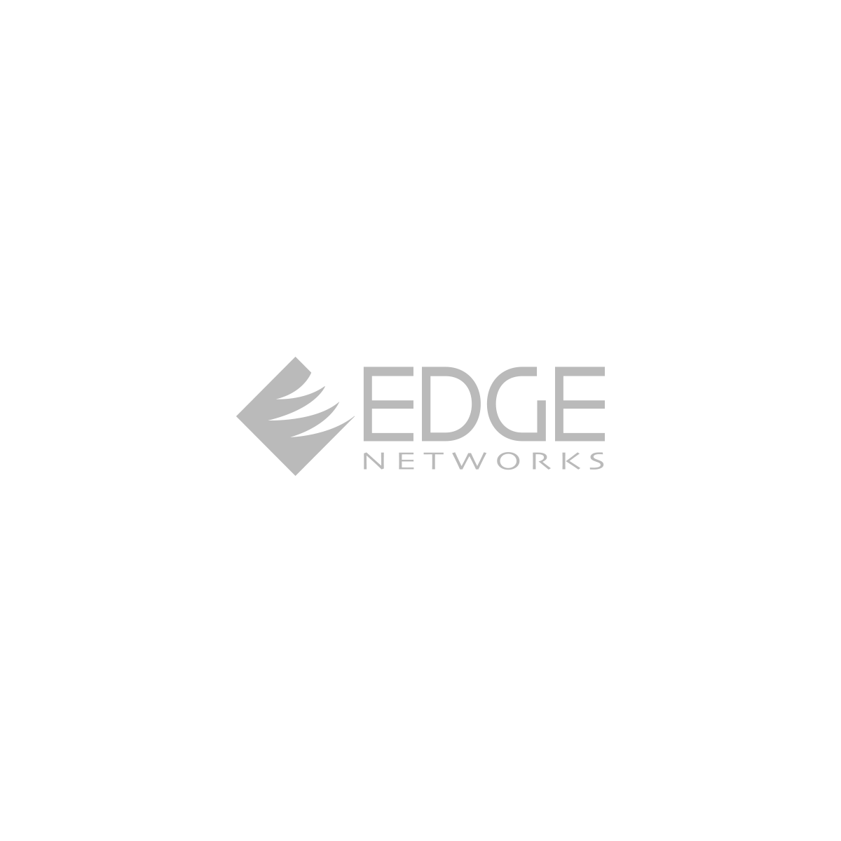 A black and white logo for edge networks on a white background.