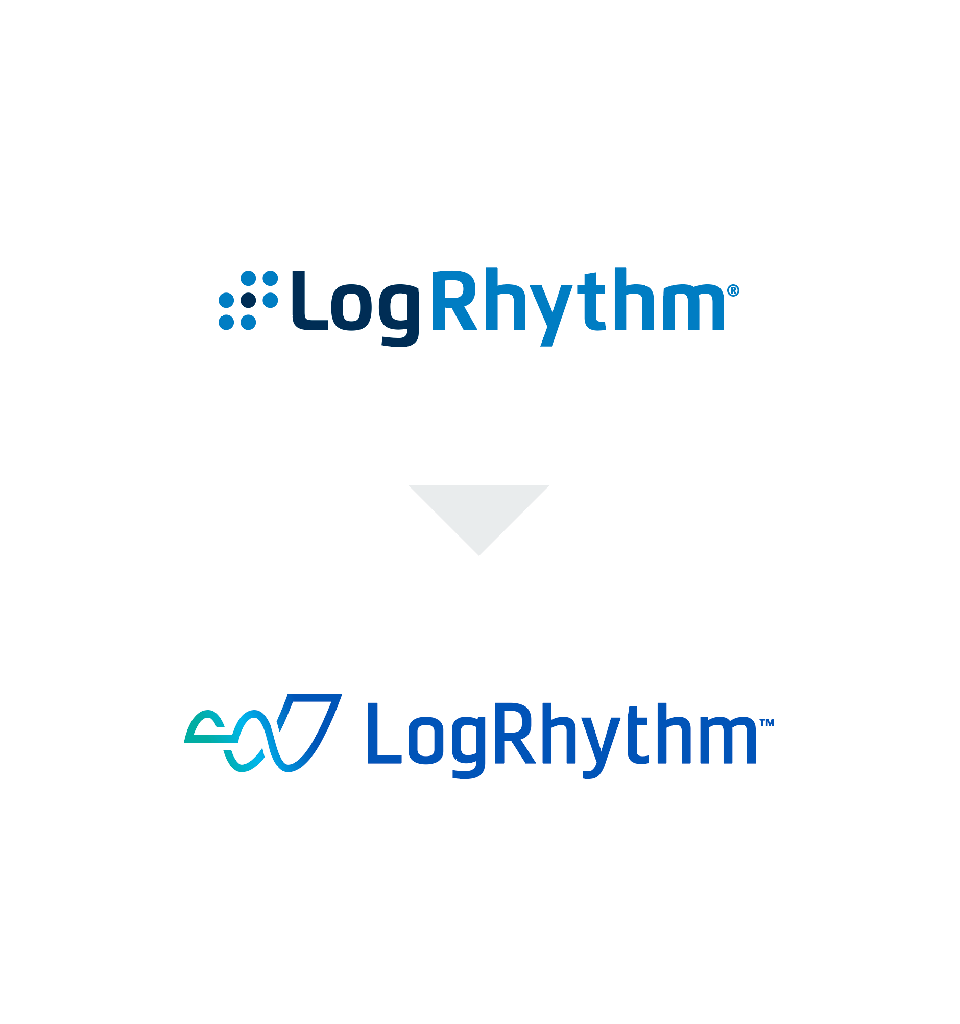 A logo for a company called logrhythm is shown on a white background.