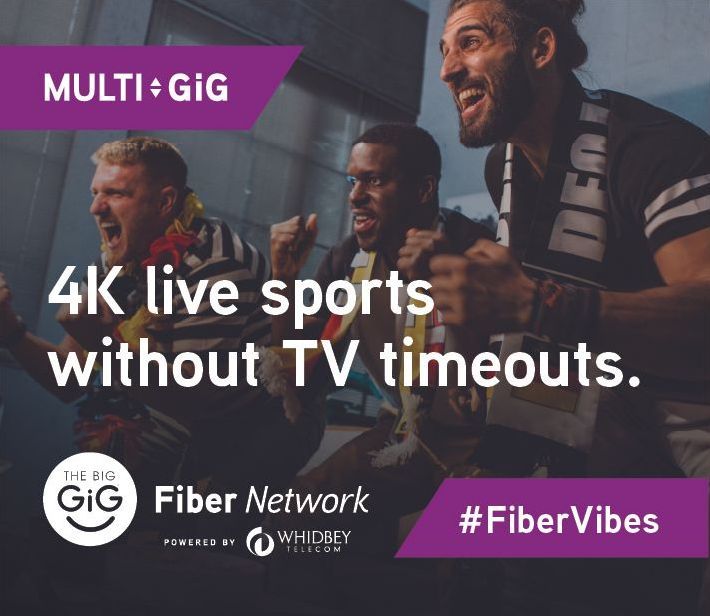 An advertisement for 4k live sports without tv timeouts