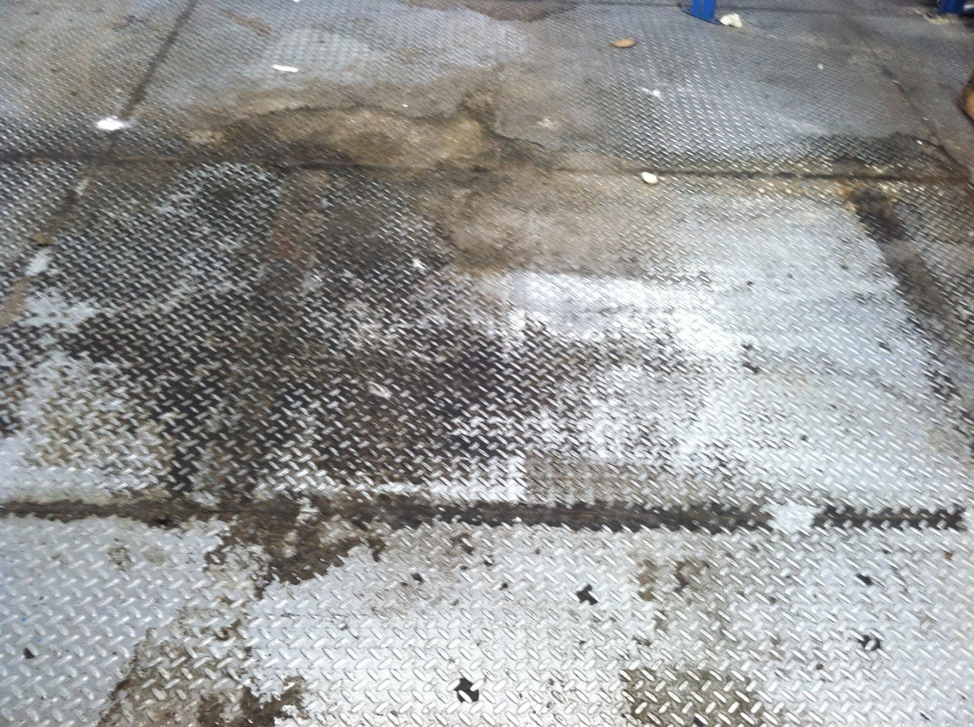 Dirty steel floor