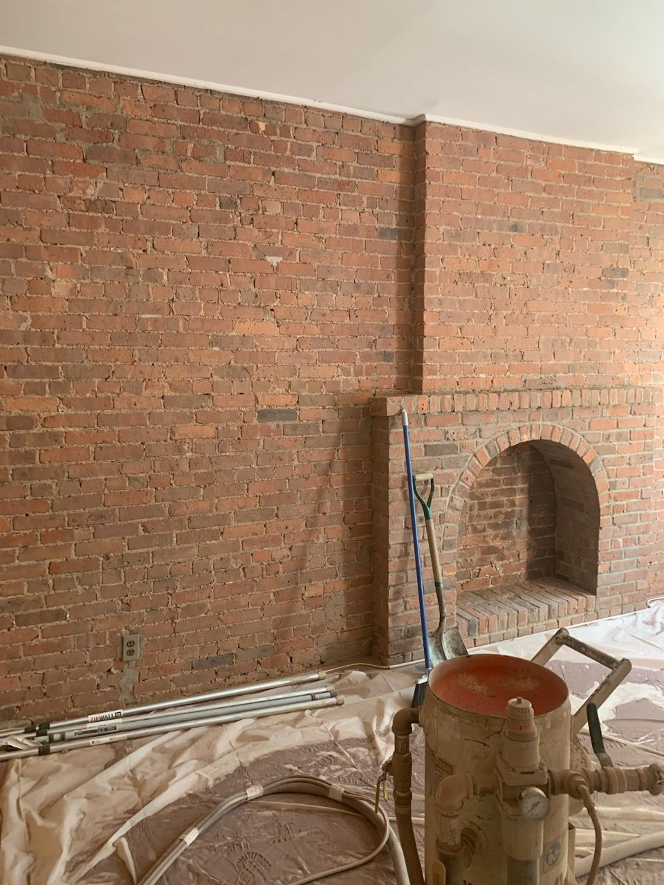 brick interior wall in a home