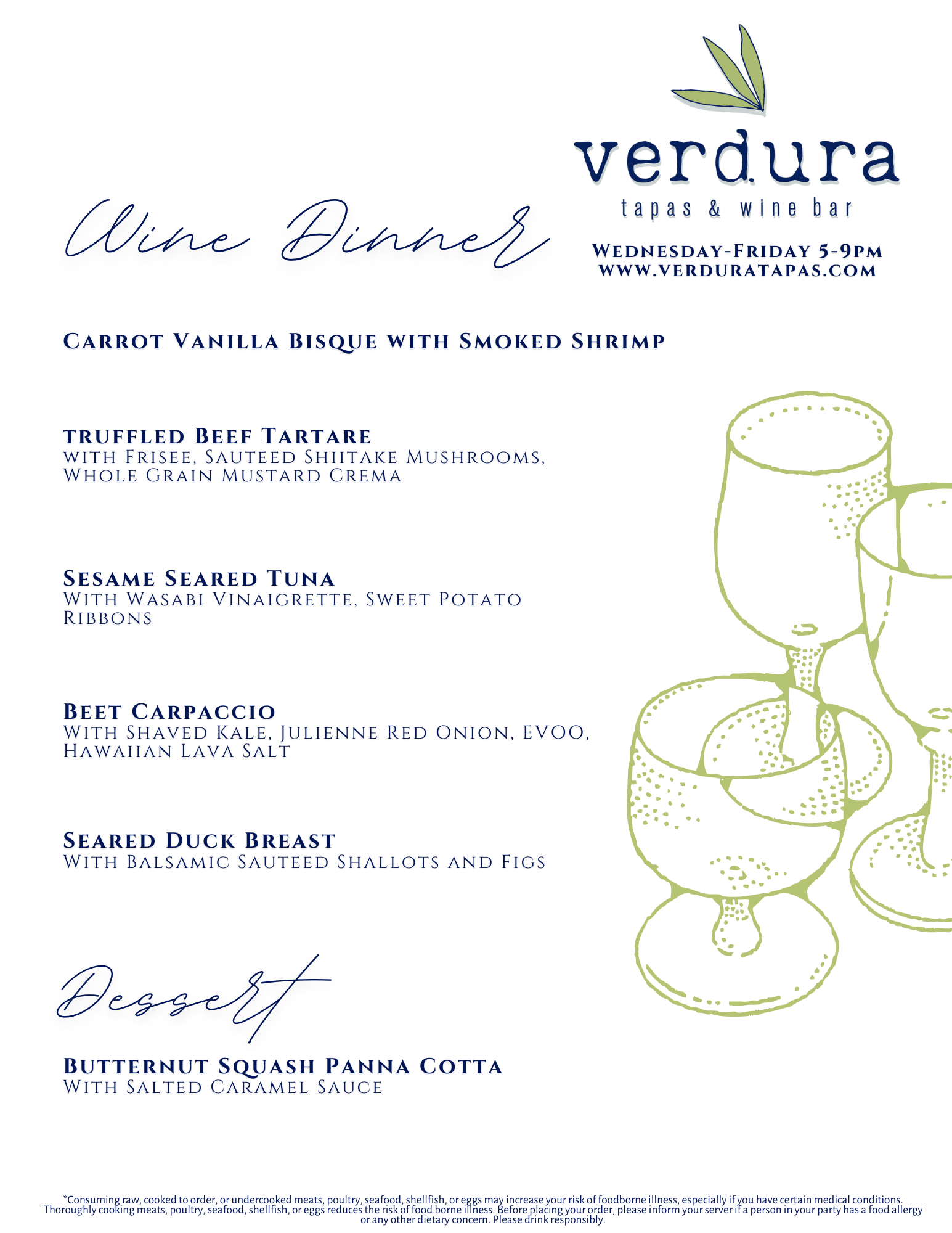 Wine Dinner at Verdura Tapas & Wine Bar