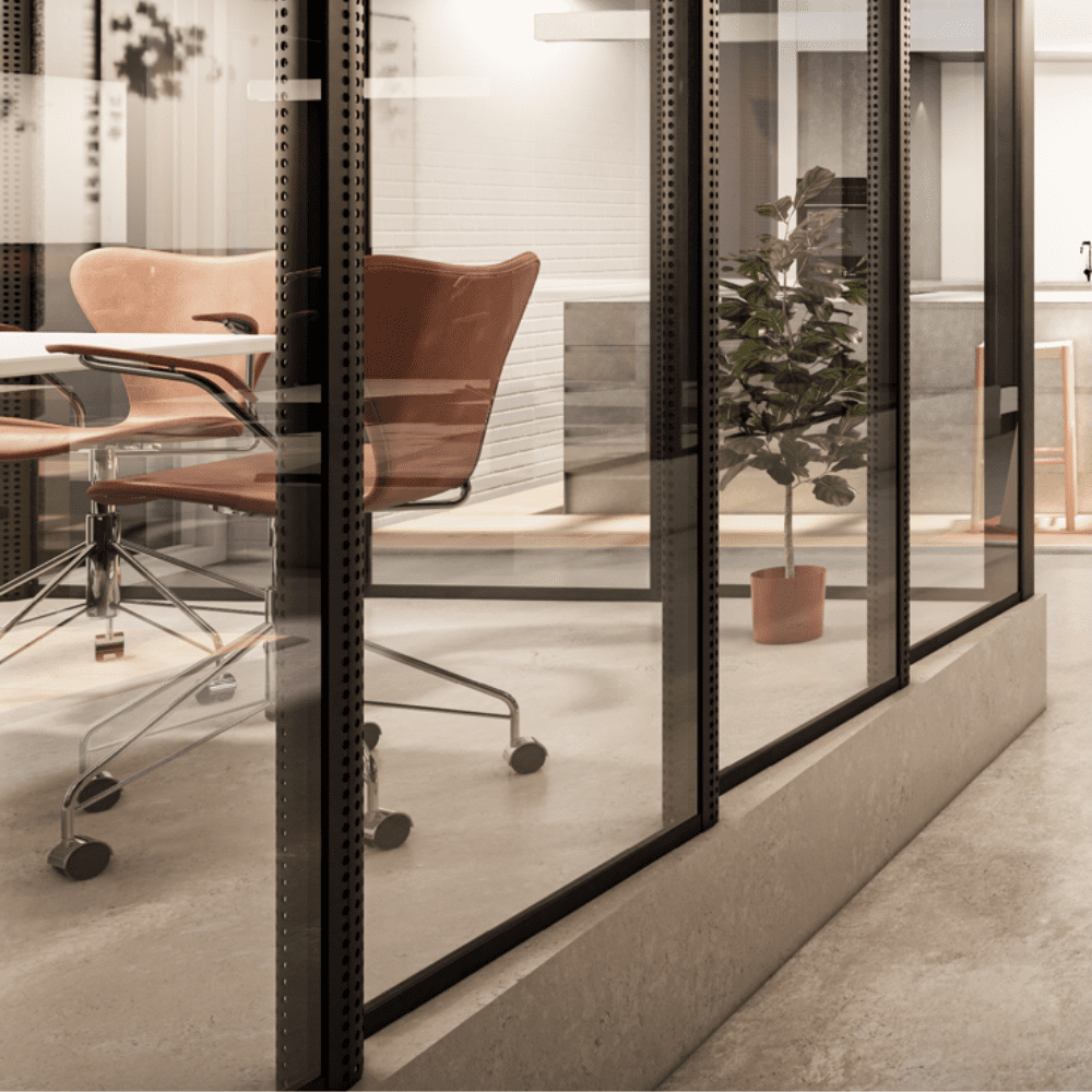 A room with Acourise® by Tonax acoustic glass walls.