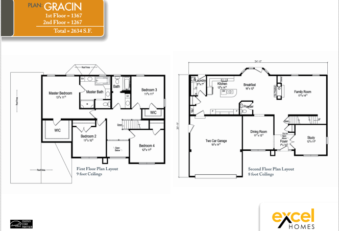 Floor Plan of Excel Homes Gracin — Rumson, NJ — Gary Allen Industries