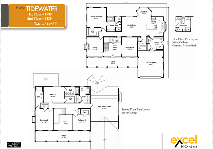 Floor Plan of Excel Homes Tidewater — Rumson, NJ — Gary Allen Industries