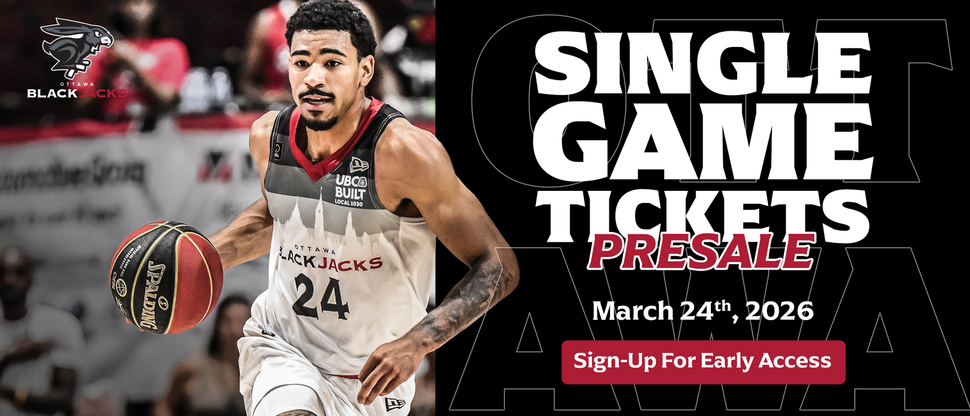 Ottawa BlackJacks - Single Game Tickets - Presale - March 23rd