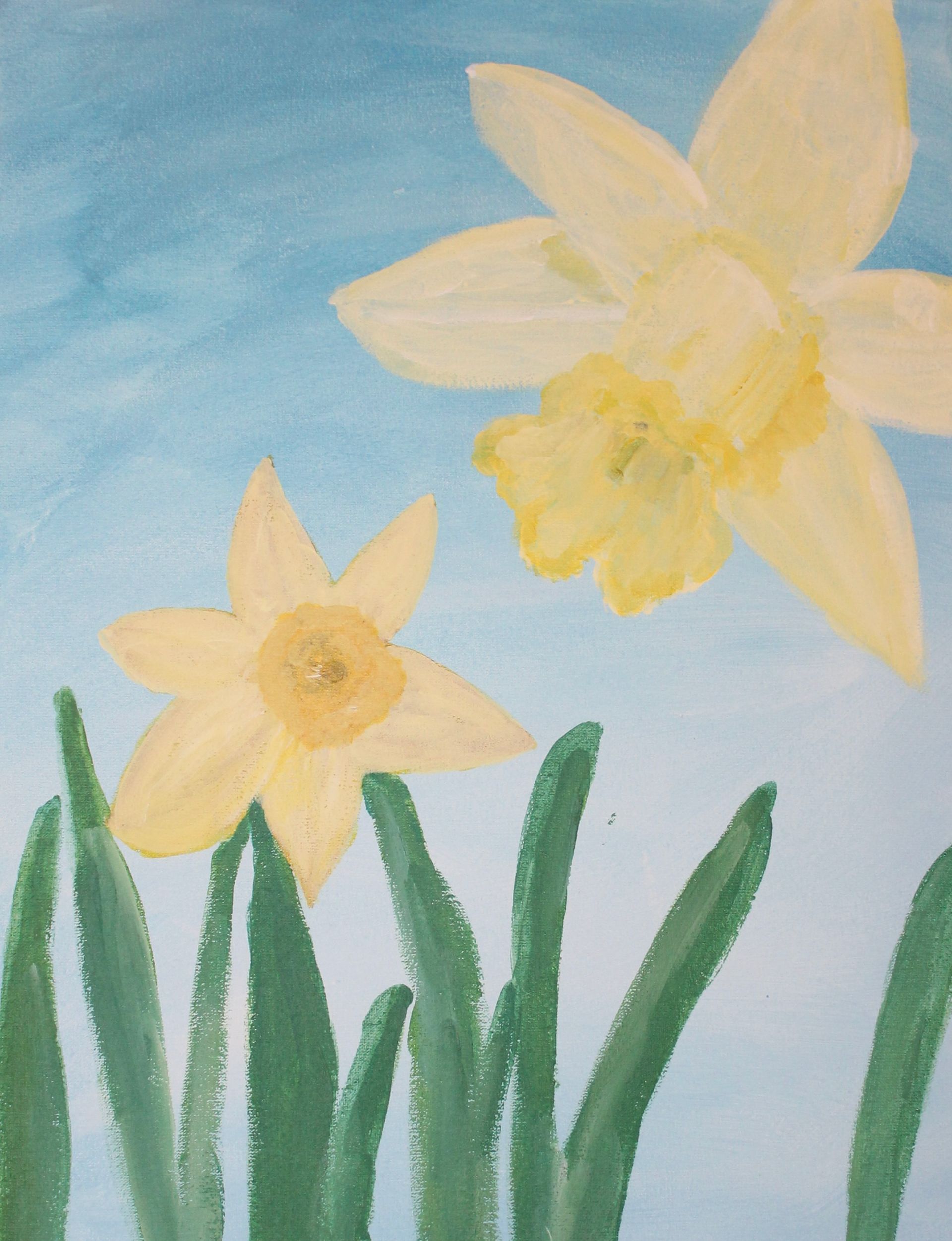 eindwerk schilderij narcis