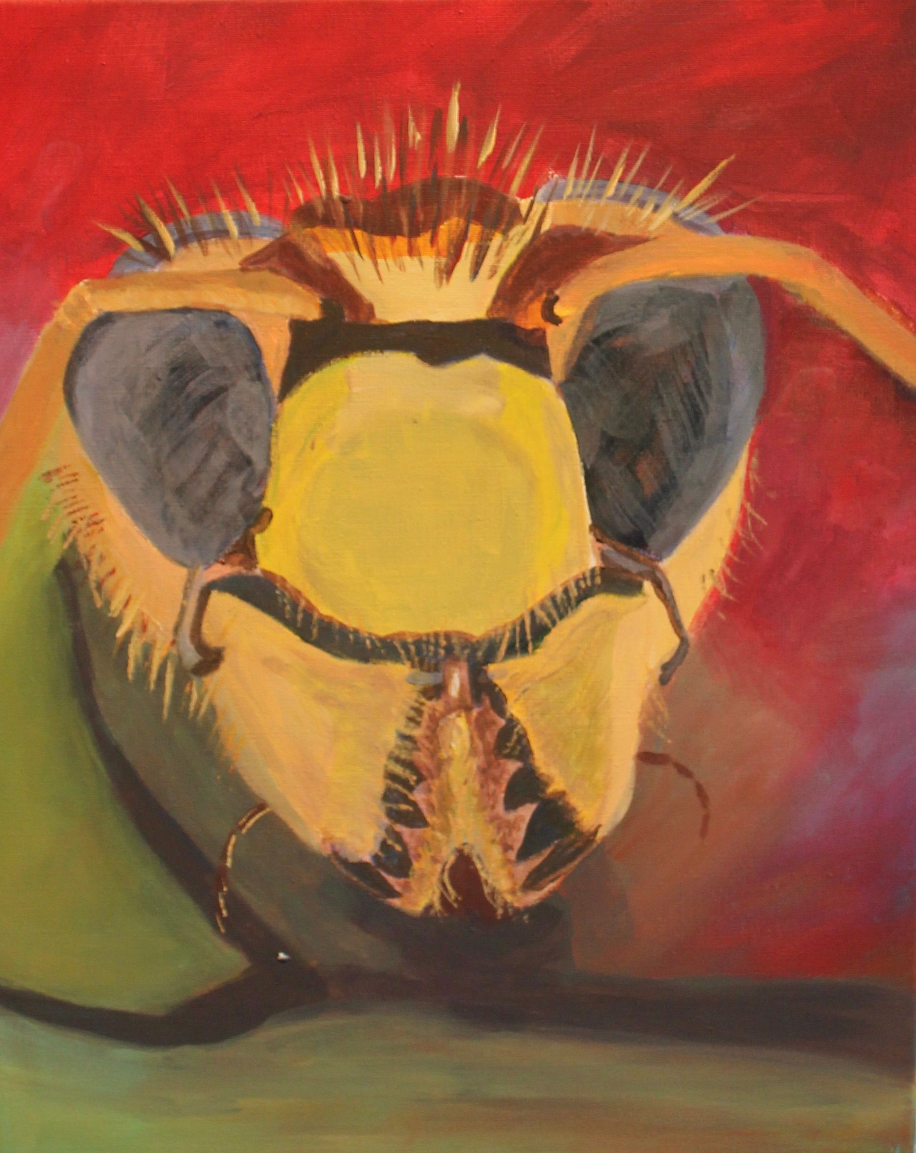 eindwerk schilderij insectenkopje