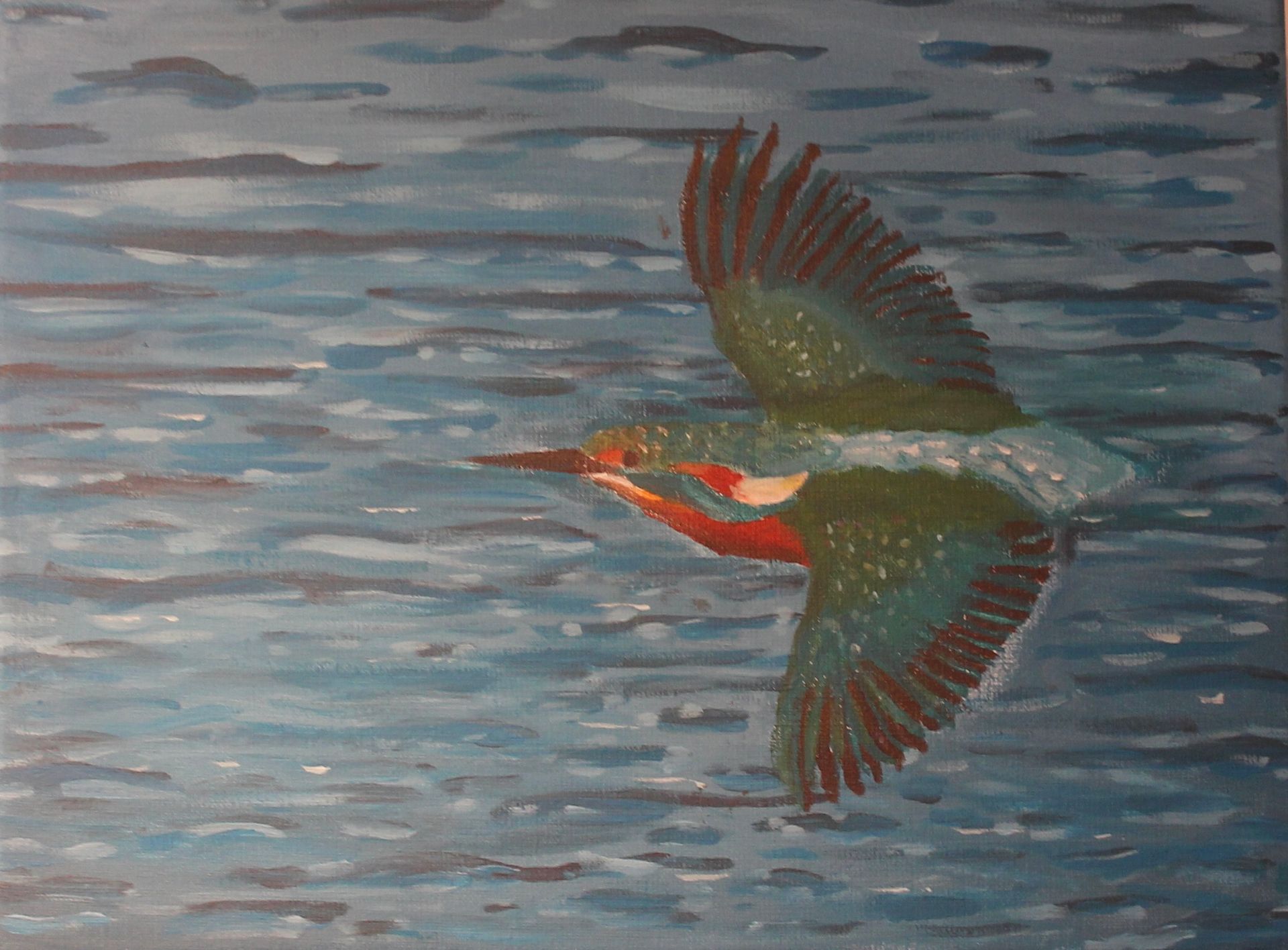 eindwerk schilderij vogel