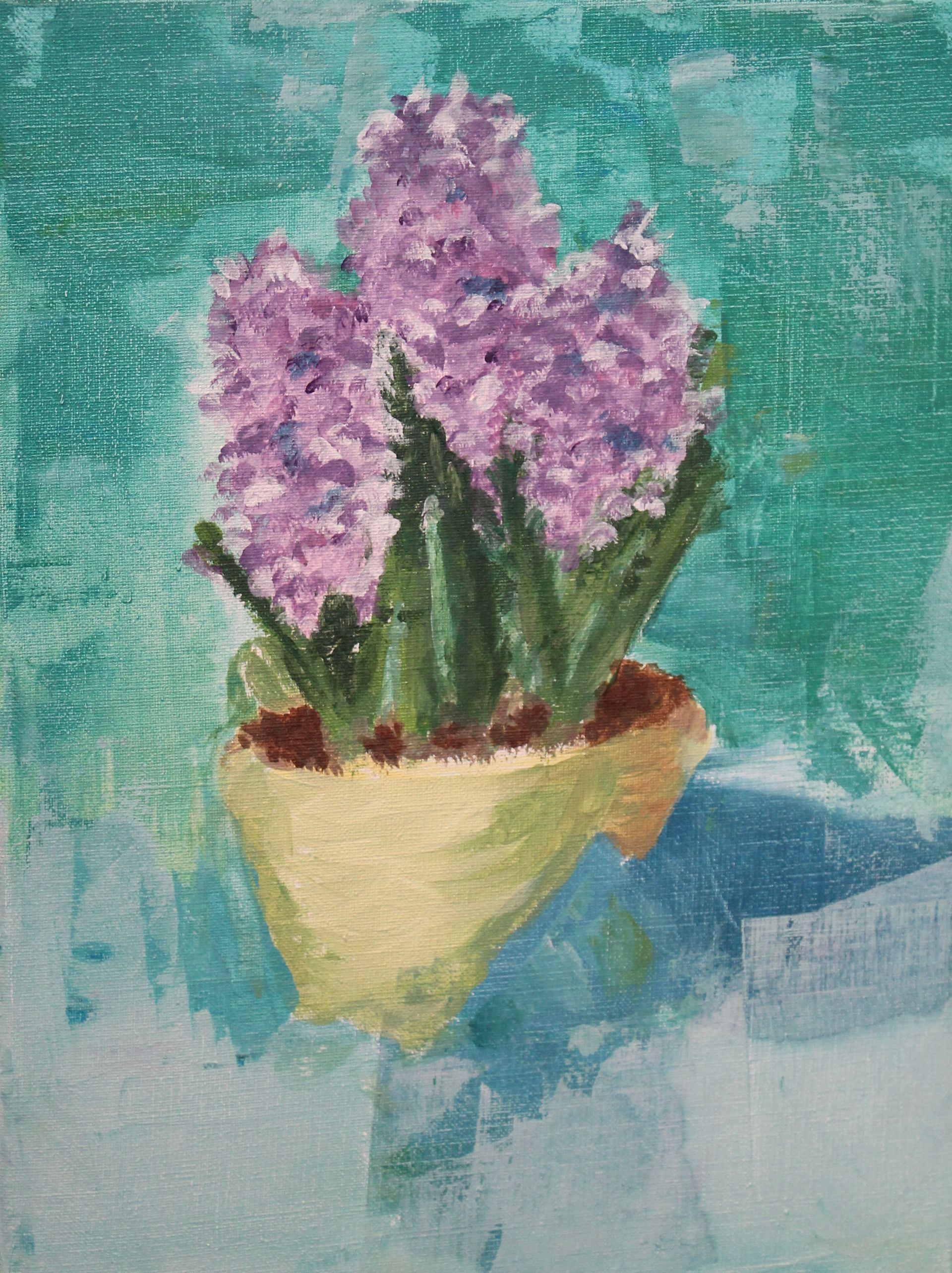 eindwerk schilderij hyancinth