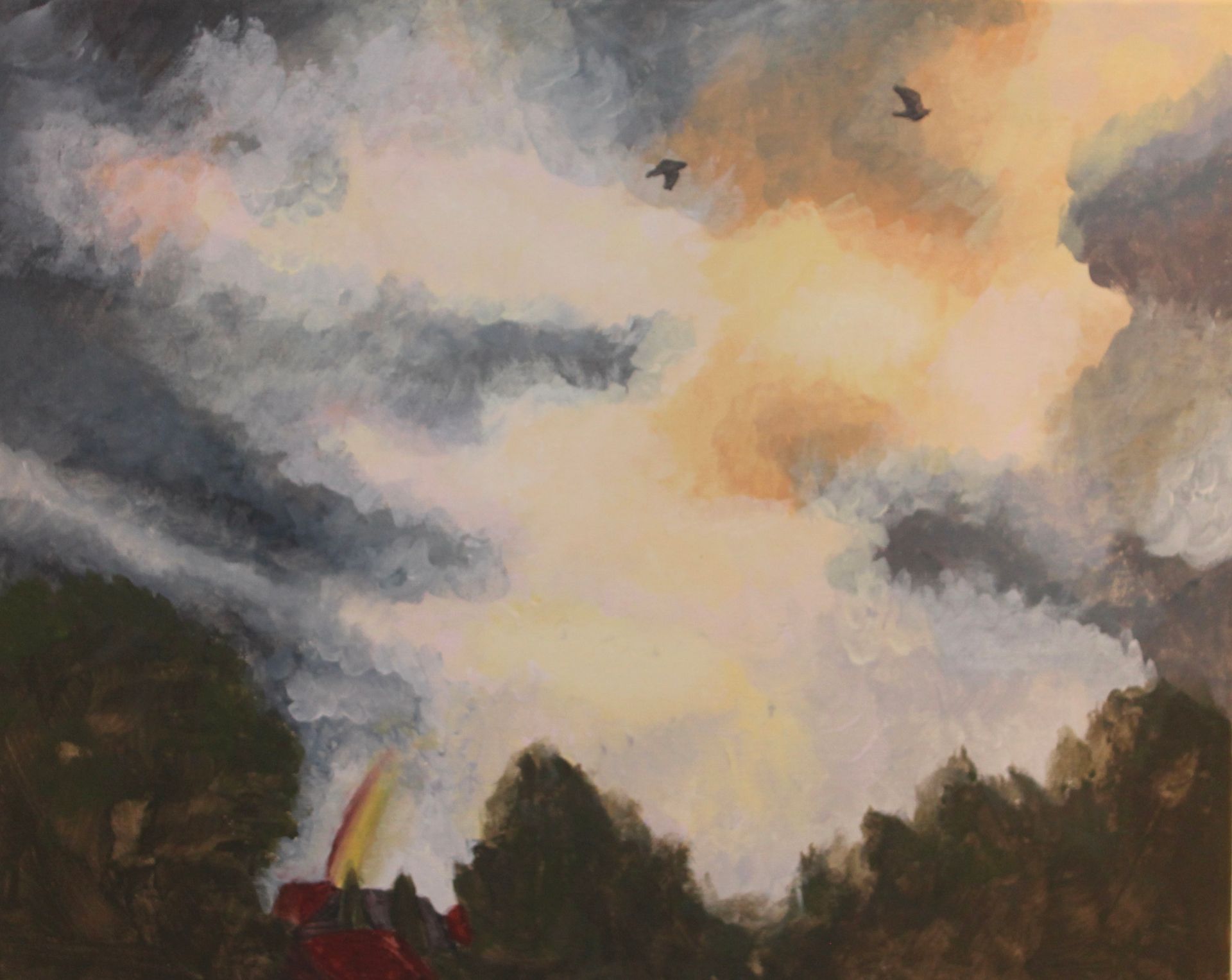 eindwerk schilderij lucht