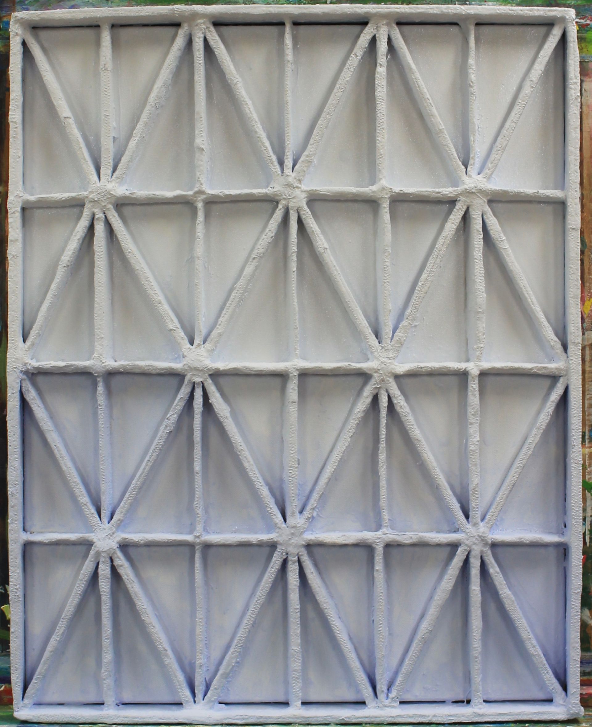 kunstwerk met rechte lijnen en diagonalen