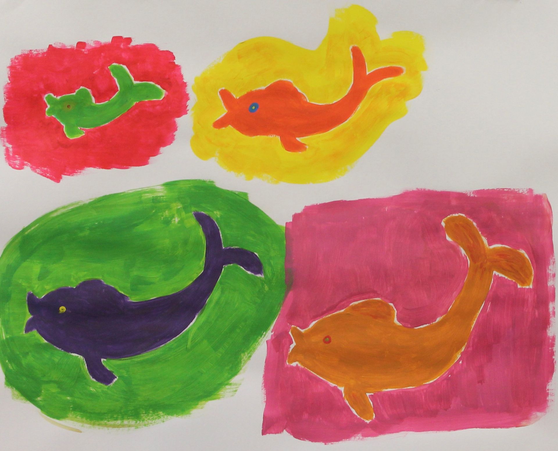 schilderij van een vis in vrolijke kleuren