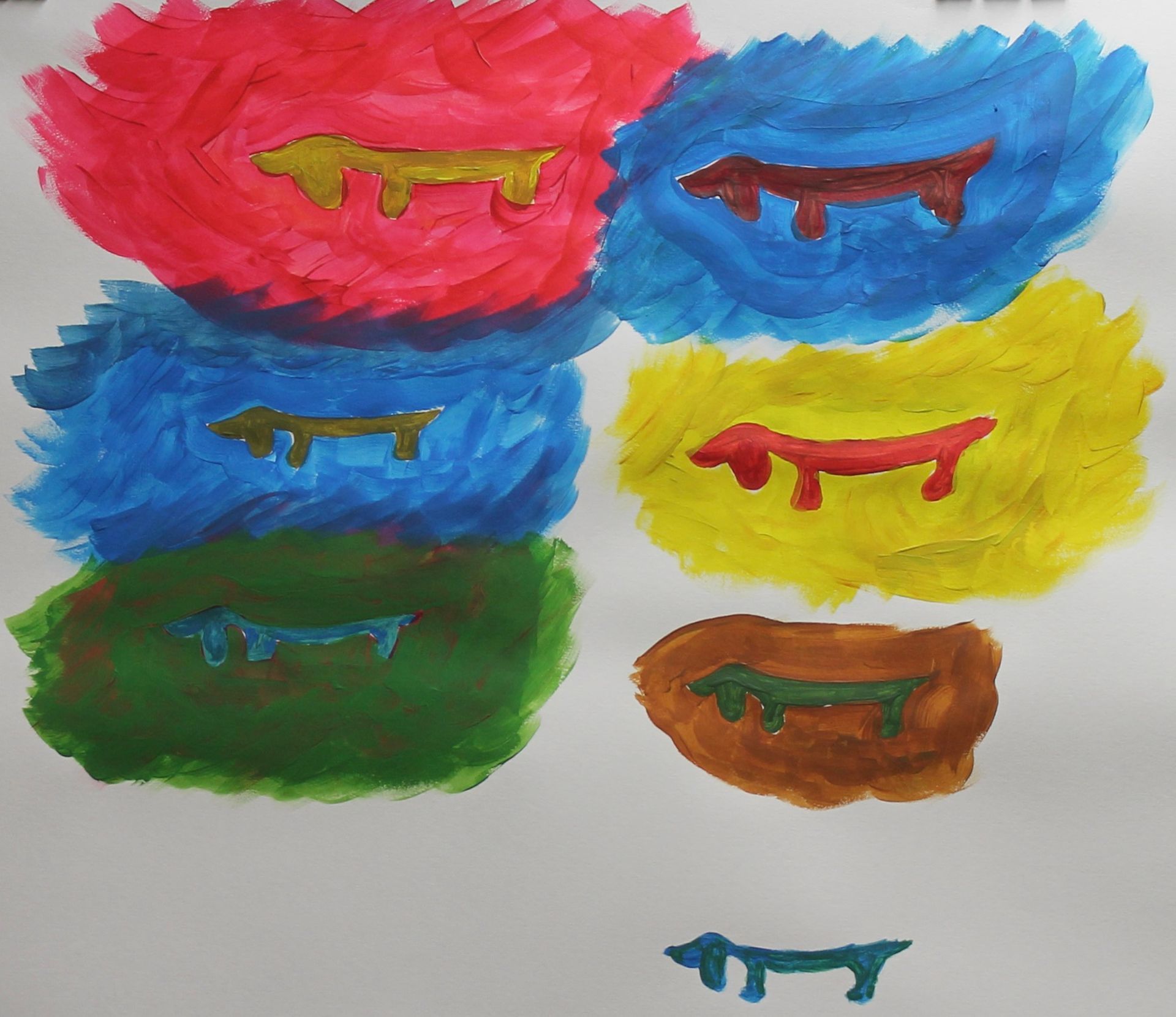 schilderij van een tackel in verschillende kleuren