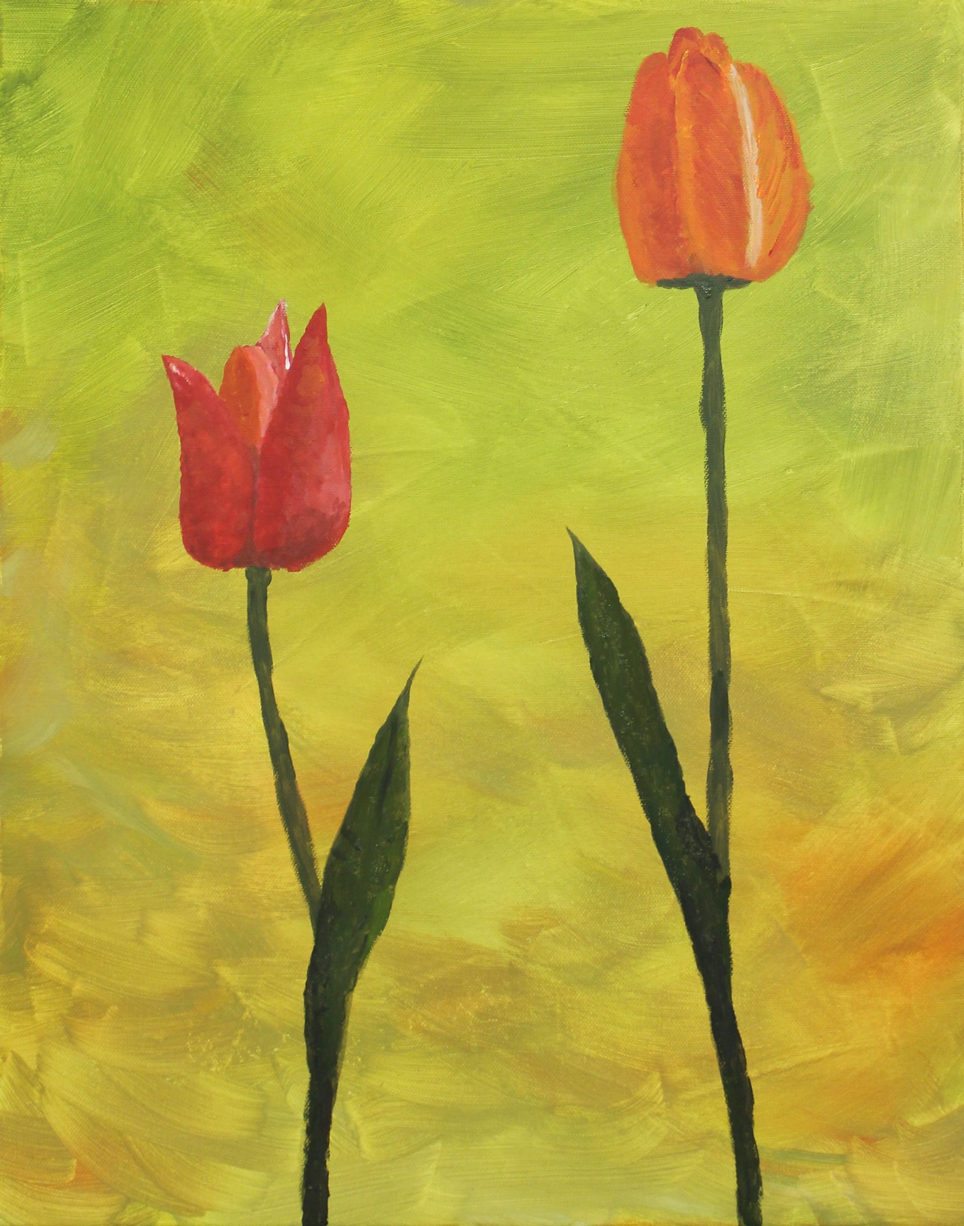 tulpen op schilderdoek
