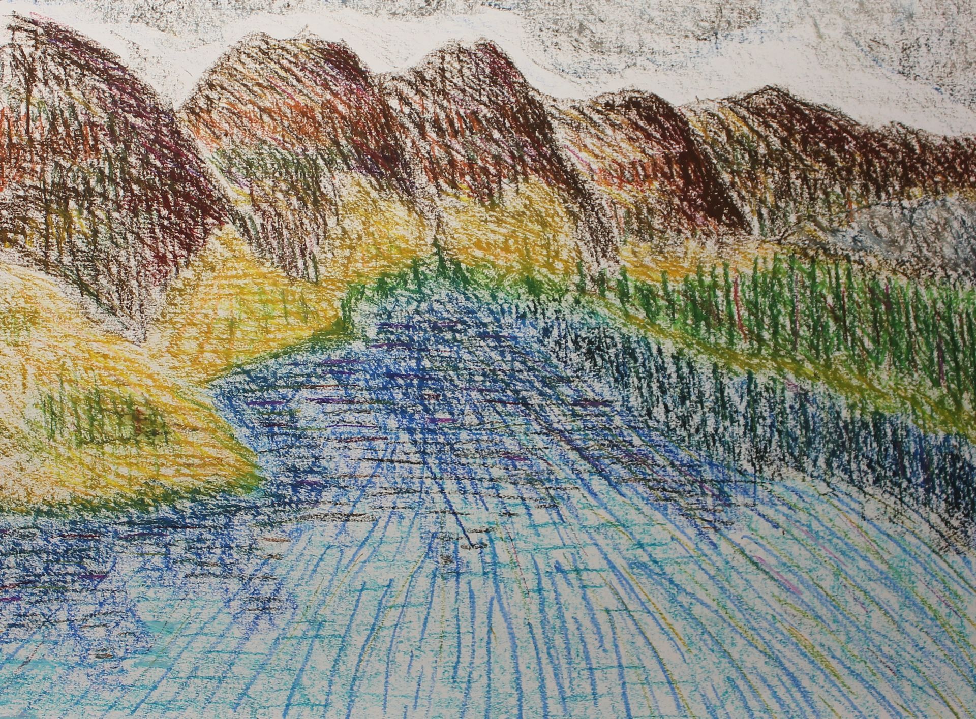 landschap met oliepastel