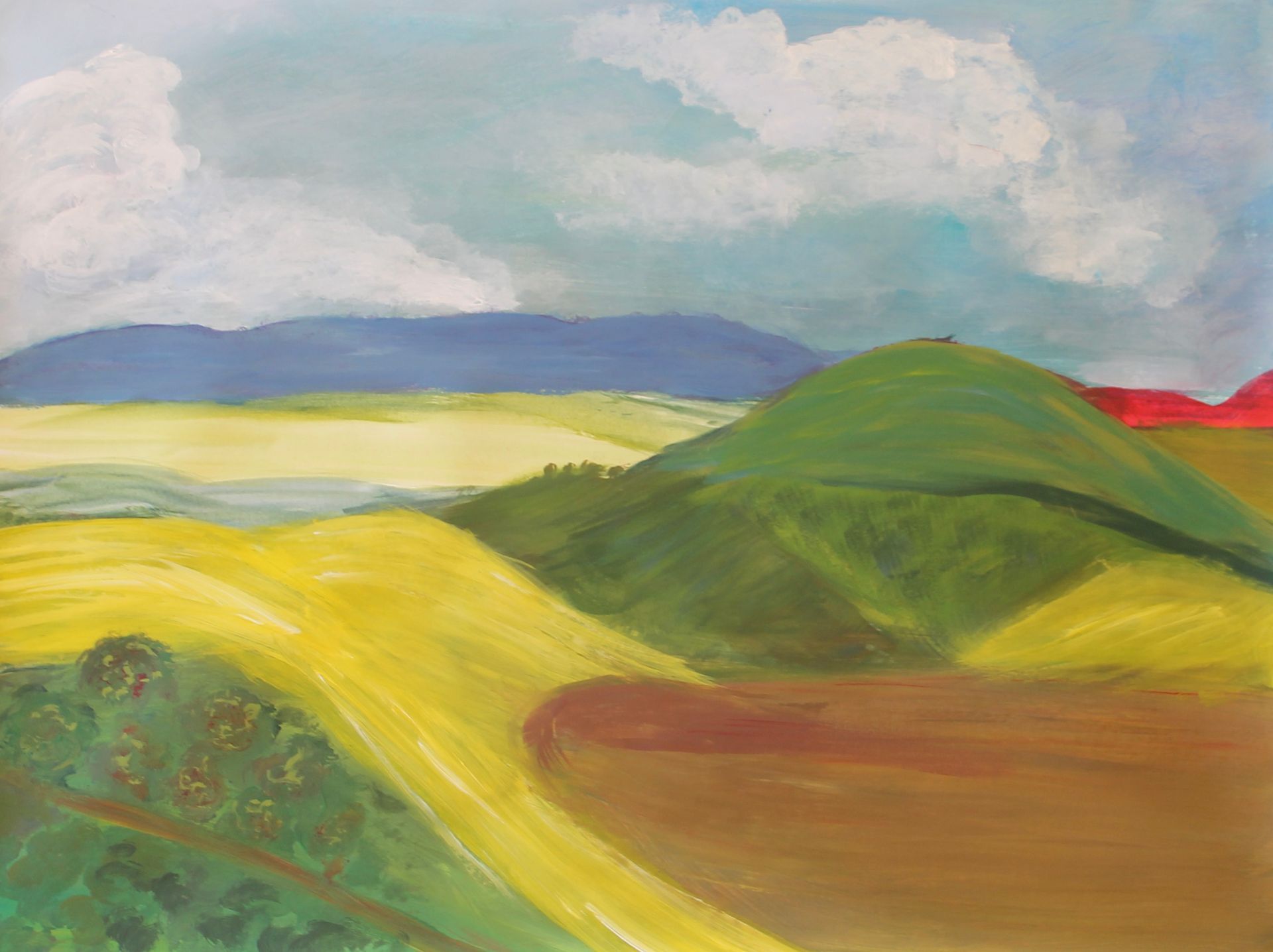 schilderij met heuvellandschap