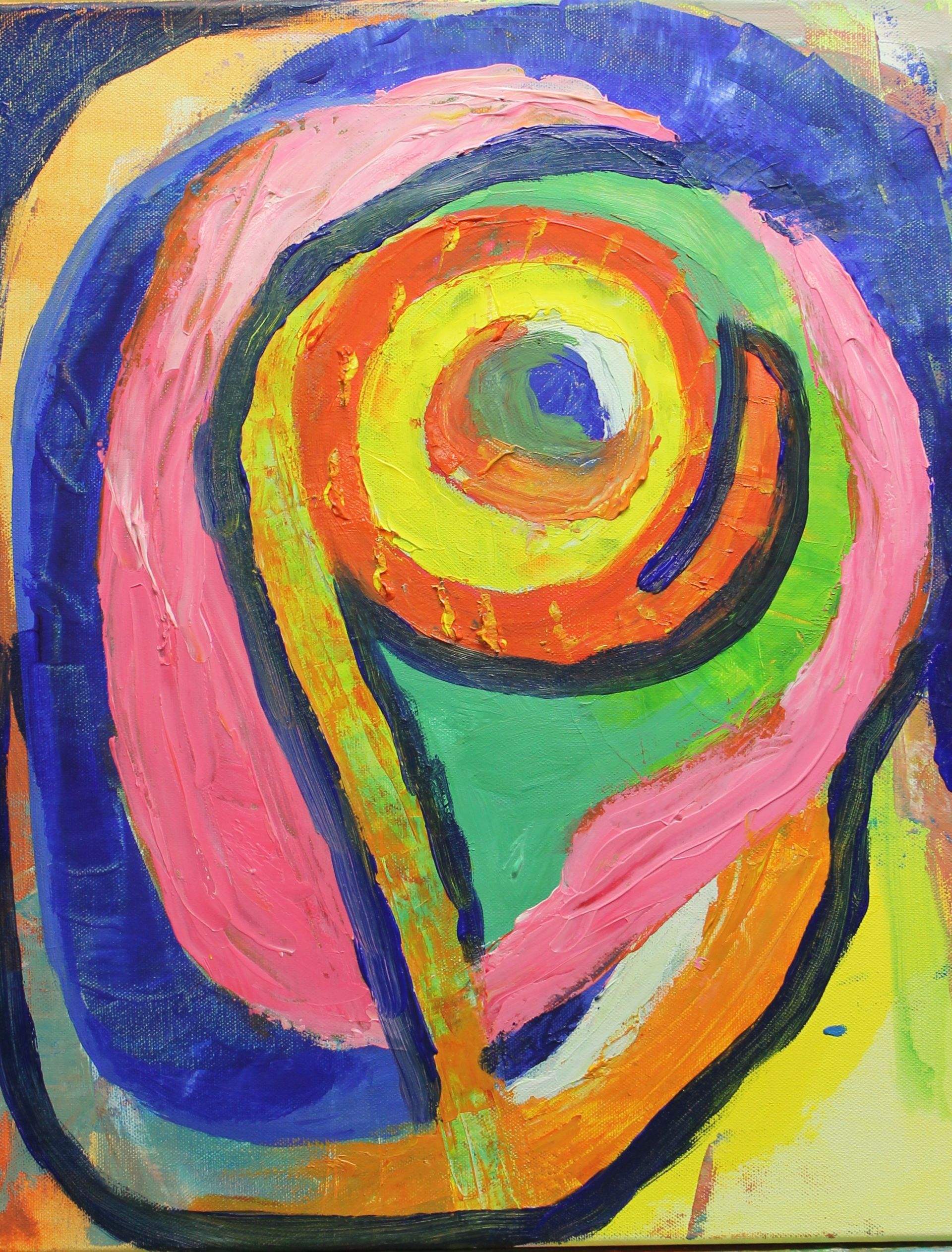 abstract schilderij met ronde vormen