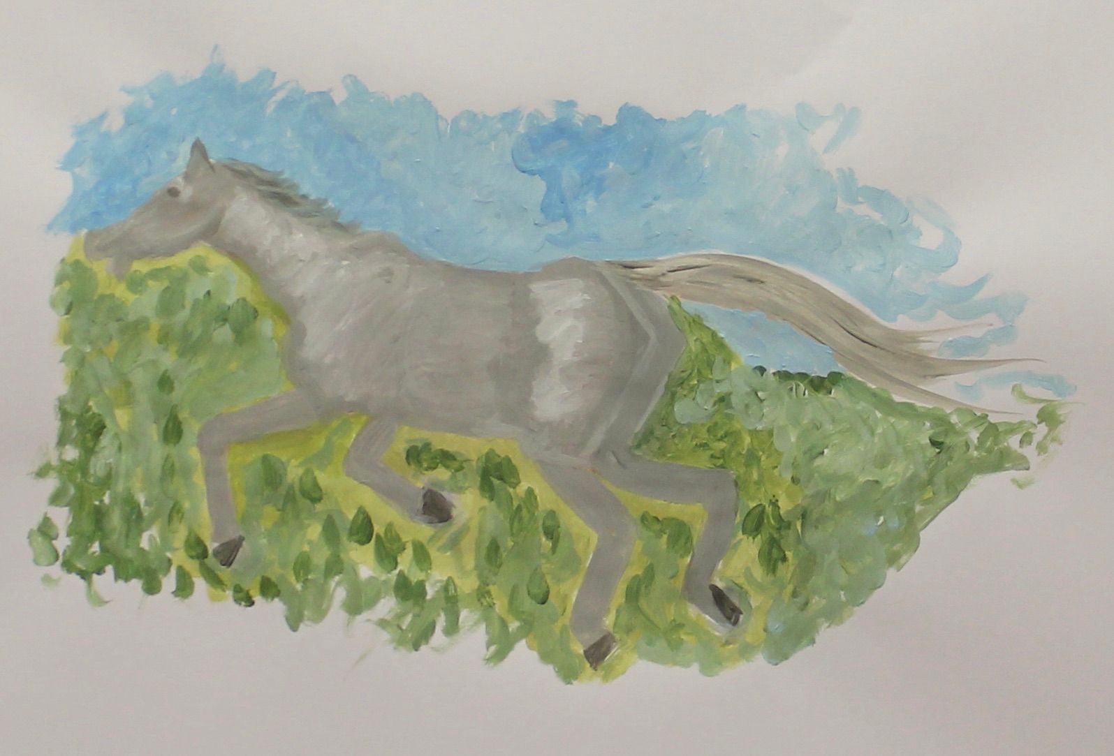 paard in beweging schilderen