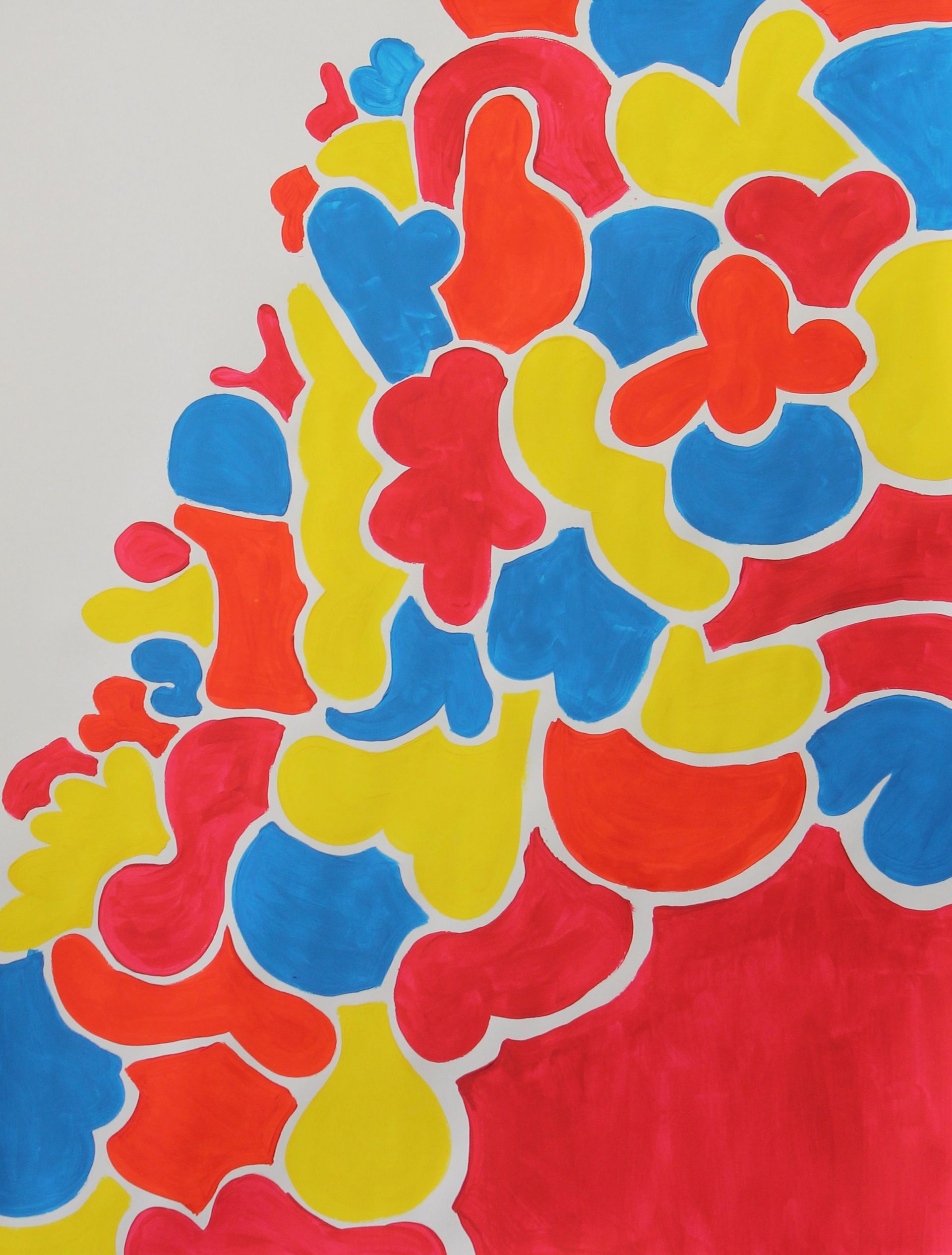 Abstract schilderij met primaire kleuren