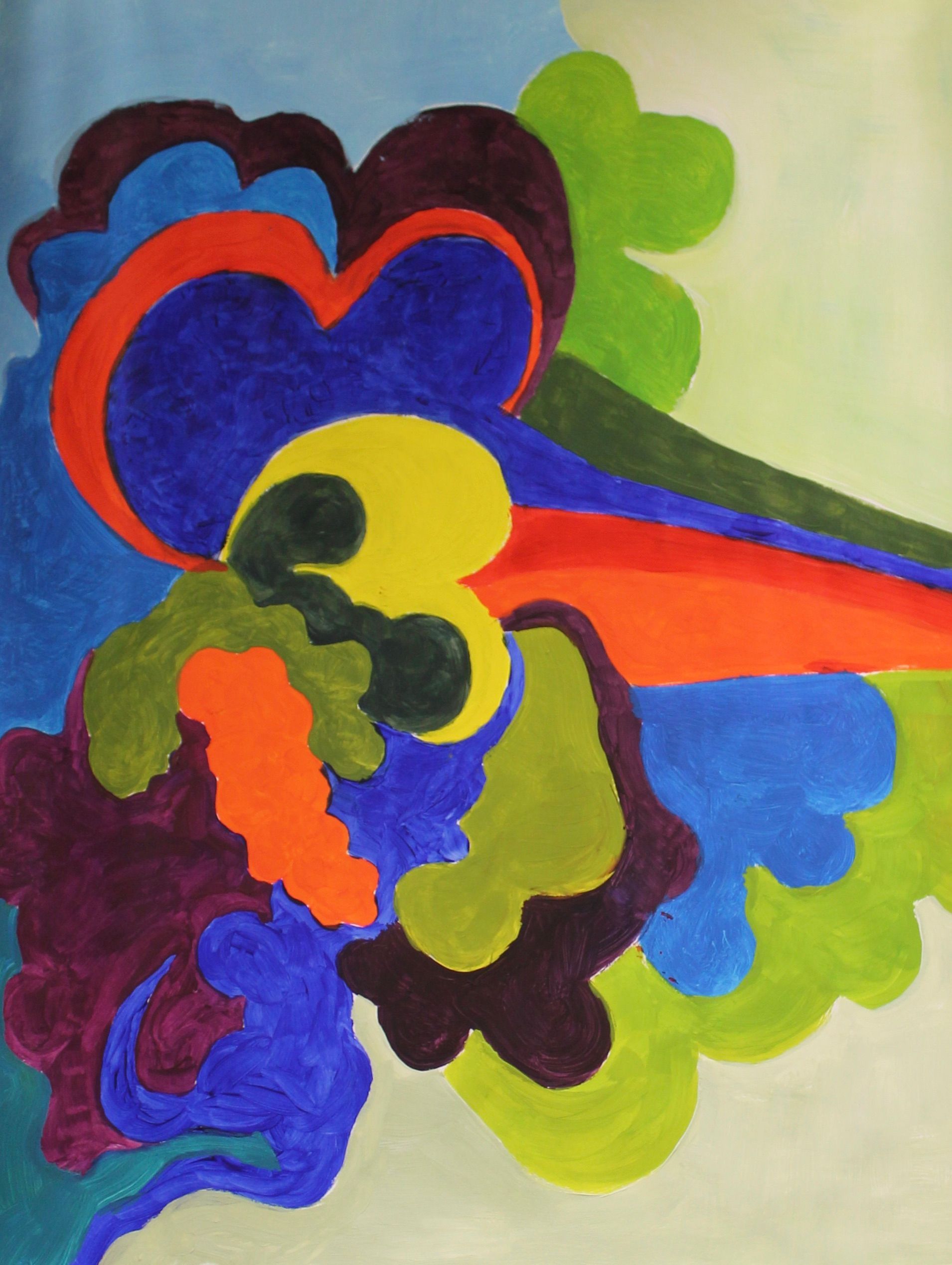Abstract schilderij met primaire en secundaire kleuren