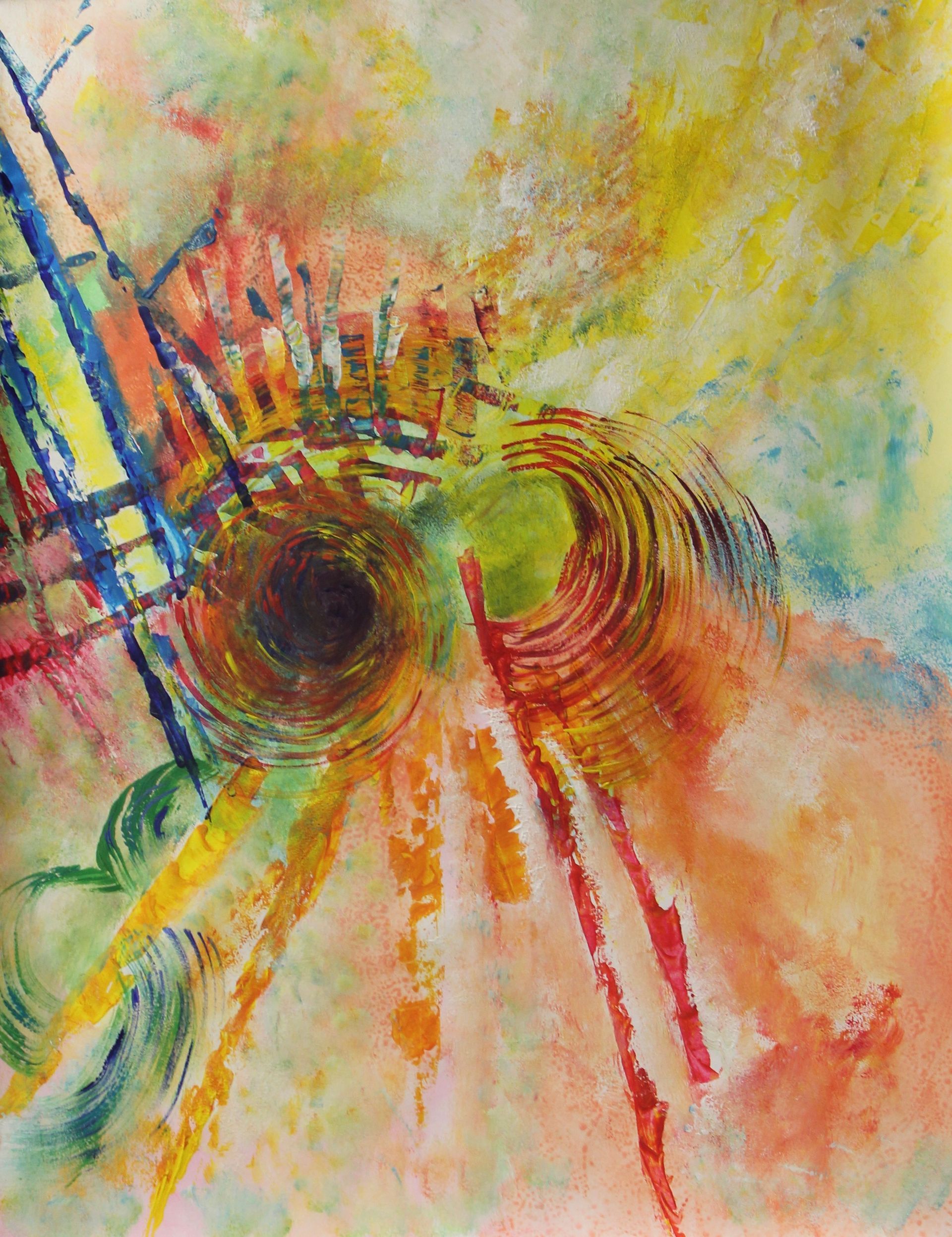abstract schilderij met meerdere gereedschappen
