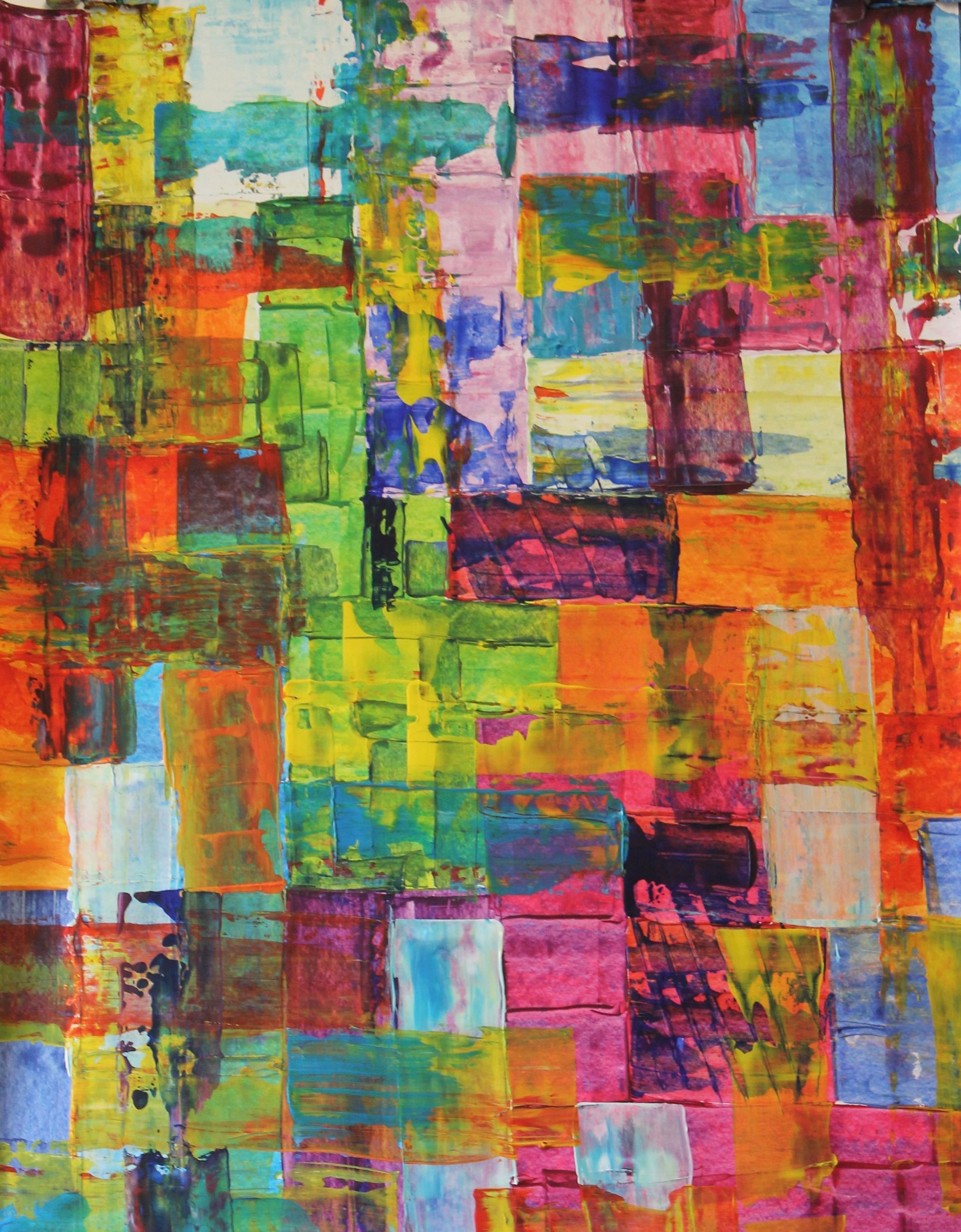 abstract schilderij met pasje